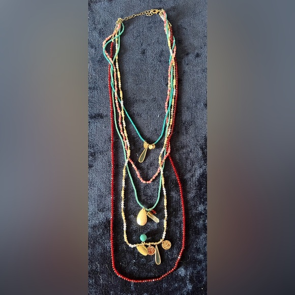 Jewelry - Multicolor Bead and Charms Layered Necklace